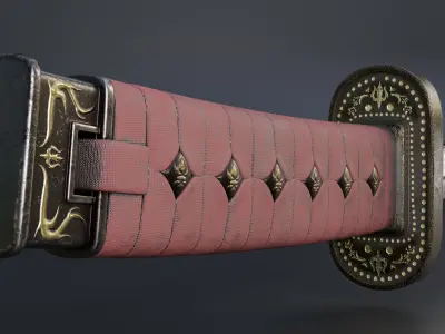 Katana samurai sword 3D model