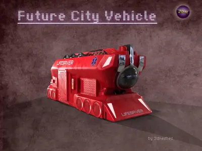 Future City Vehicle Truck 1  Free low-poly 3D model