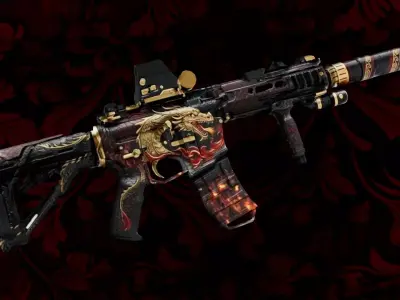 MK18 Rifle Dragon Thema Low-poly 3D model