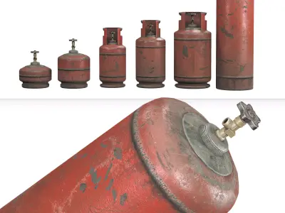 Gas Cylinders  Low-poly 3D model