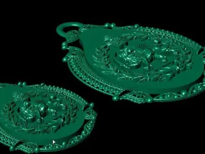 simple old Pahlavi pendant 3D print model