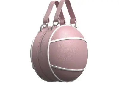 Pink Leather Ball Bag 3D model