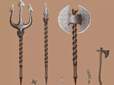 FANTASY WEAPON PACK 3D MODEL - GAME READY Low-poly 3D model