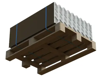 Metal Roof Tiles On Pallet 3D model