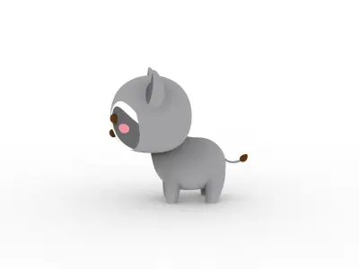 Cartoon Ratel v001 character  3D model