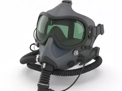 Jet Pilot Oxygen Mask and Respirator Low-poly 3D model