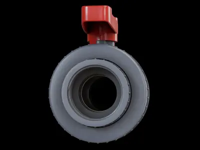 PVC Ball Valve Free low-poly 3D model