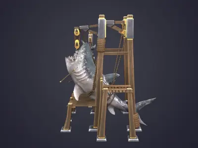Capture Sharks Low-poly 3D model