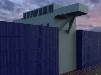 Container ship  Free 3D model