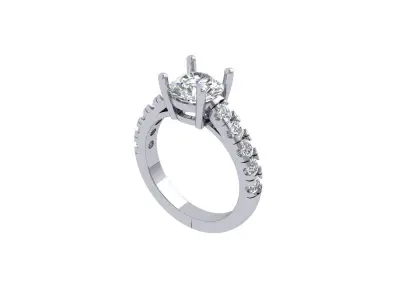 Solitaire Engagement Ring 3D print model 52