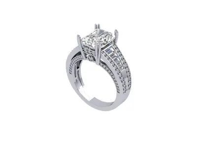 Emerald Radiant Ring 3D print model 25