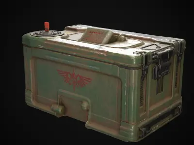 Sci fi Crate Game ready Free 3D model