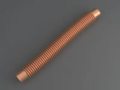 Hog Oval Corrugated Hose 01 Copper 3D model
