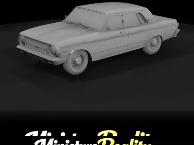 1-87 four door sedan vintage Print Ready STL 3D print model