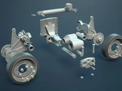 M4 Sherman Tank HVSS Suspension 3D model