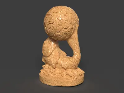 Chinese bamboo fish  Low-poly 3D model