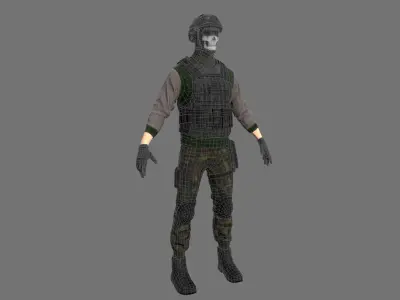 Character Soldier Low-poly 3D model purchase