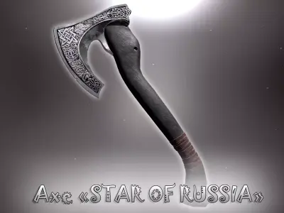 Axe Star Of Russia Game Ready Low Poly Low-poly 3D model