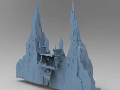 Himalayas mountain cobbled path  3D model