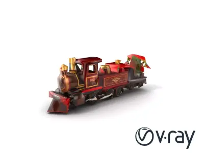 Nostalgic Holiday Train Set 3D model pack Low-poly 3D model
