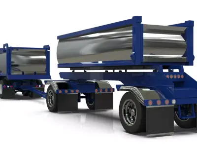 LTL 9000 Sleeper Cab Transfer Dump Truck 3D model