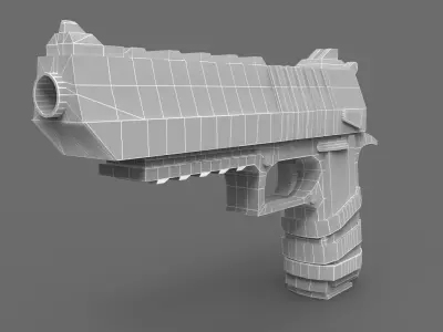 Stylized Gun Free low-poly 3D model