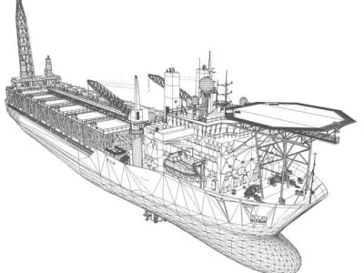 FPSO-vessel hudson oil tanker 3D model