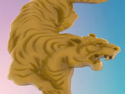 Tiger attack 3D MODEL STL FILE FOR CNC ROUTER LASER 3D print model