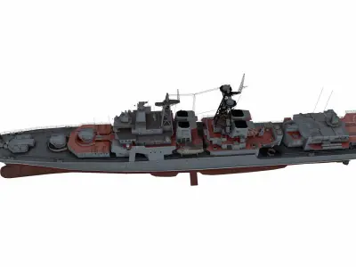 Udaloy-class destroyer Low-poly 3D model