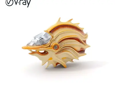 Futuristic Nautical Vessel Model Pack Low-poly 3D model