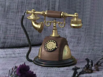 VINTAGE PHONE Low-poly 3D model