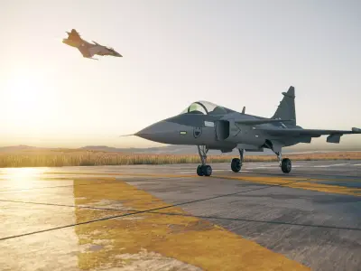 Combat aircraft F16 3D model
