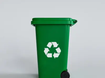 Plastic Waste Bin Low-poly 3D model