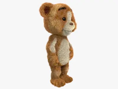 Cartoon Teddy Bear Rigged 3D model