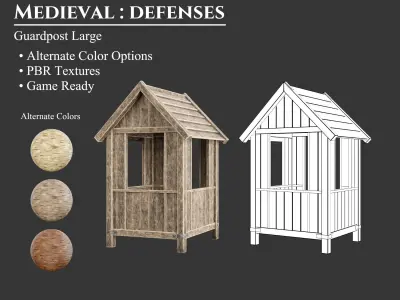 Medieval Collection Defense Guardposts 3D Model Pack