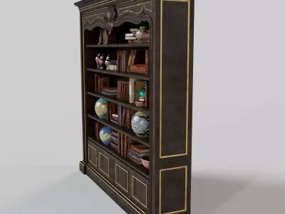 Vintage Bookcase 3D model
