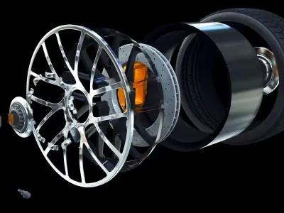 Porsche 911 Turbo S 2016 wheel 3D model