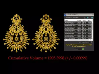 Unique Women Earring - 0022 3D print model