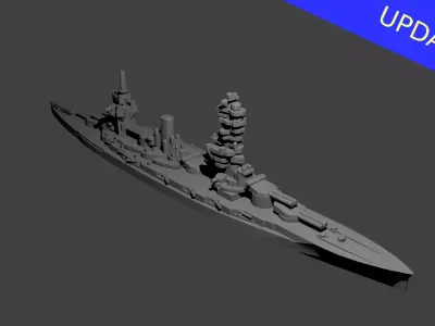 Japanese Fuso Class Battleship 3D print model