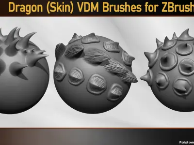 Dragon Skin VDM Brushes for ZBrush Vol 01 Low-poly 3D model