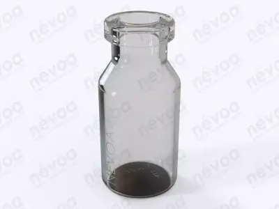Glass vial - ISO 8362-1 - ISO 8362-1-2R - vial - 2 ml 3D model