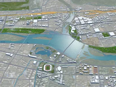 Baoji Shaanxi China 40km Free low-poly 3D model