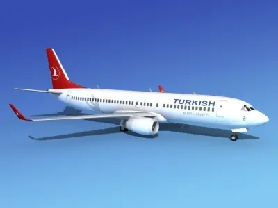 Boeing 737-800ER Turkish Air 3D model