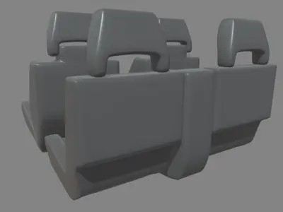 Car Seat 016 Low-poly 3D model