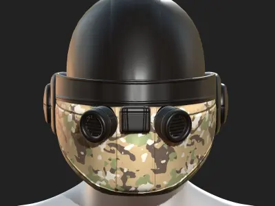 Helmet plastic scifi futuristic 3d model low poly  Low-poly 3D model