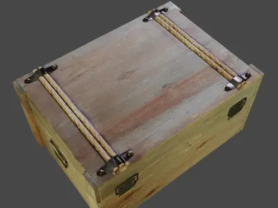 Wooden Box 3D model 2