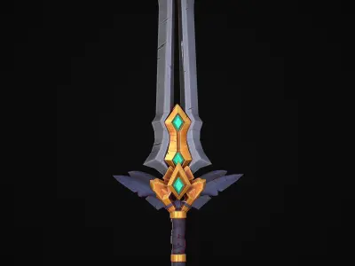 Stylized Sword Free low-poly 3D model