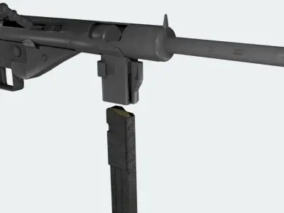 MP3008 WWII German Sub Machine Gun Game-Ready Low-poly 3D model