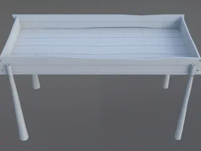Stand 3d wooden tray with metal legs 3D model