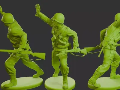US American private soldier USAS16 001 3D print model